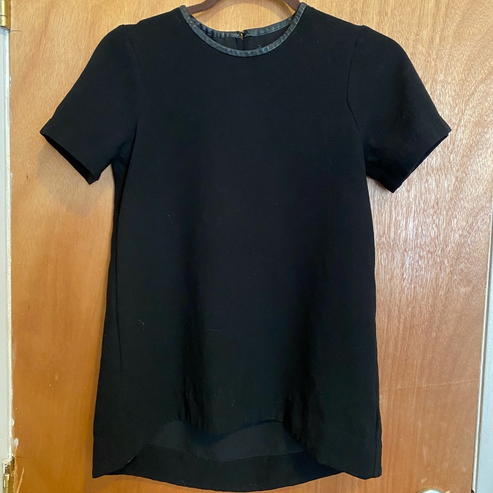 Madewell Leather Trim Tailored Top